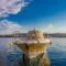 A boat in the water.
