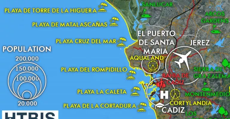 Costa de la Luz map Must see places Infographic