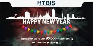 Htbis Spanish Costas banner for a happy new year celebration.