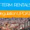Skyline view of a city with text: 
