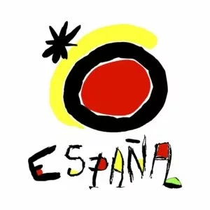 The word espana is drawn on a white background.