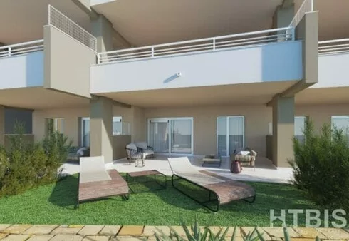 A 3d rendering of an apartment complex near the Estepona Golf Course.