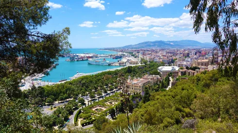 Amazing panoramic view of Malaga City, Andalusia, Spain, Europe